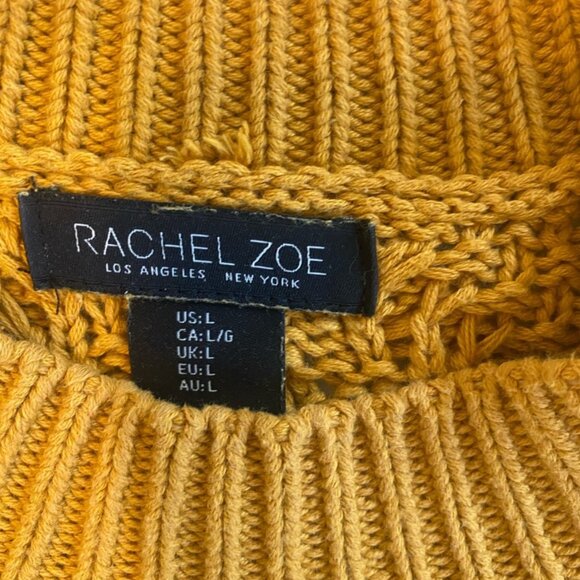 Rachel Zoe Golden Mustard Cable Knit Sweater - Size L - Picture 3 of 3